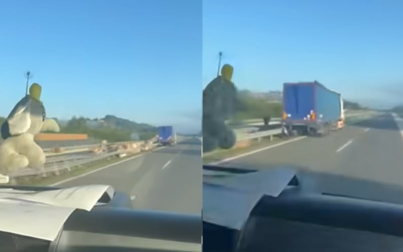 Iz kamiona ispao teret i rasuo se po autoputu “9. januar”